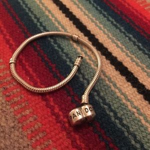 Pandora silver charm bracelet 7.5” long